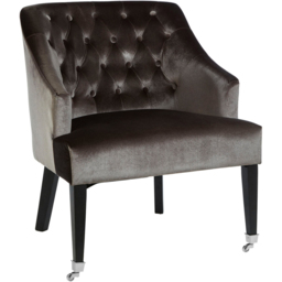 Premier Housewares Darwin Grey Velvet Chair - thumbnail 2