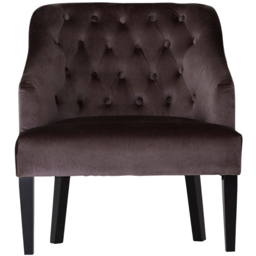 Premier Housewares Darwin Grey Velvet Chair - thumbnail 3