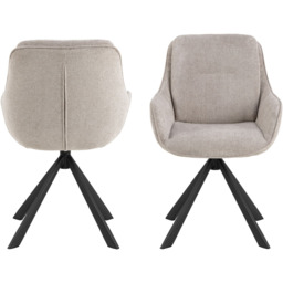 Florence Angus Carrie 4 Seater Dining Set Black and Sand - thumbnail 4