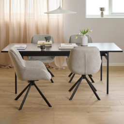 Florence Angus Carrie 4 Seater Dining Set Black and Sand