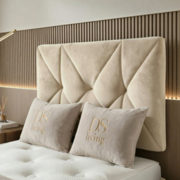 DS Living Eclipse Cream Double Plush Velvet Ottoman Bed - thumbnail 4