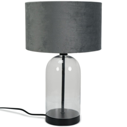 ValueLights Jessy Black and Grey Velvet Shade Glass LED Table Lamp