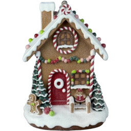 Candy Cane Lane Brown Candy Cane Gingerbread House Christmas Decoration - thumbnail 2