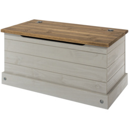 Corona Grey Washed Wax Finish Storage Trunk - thumbnail 3