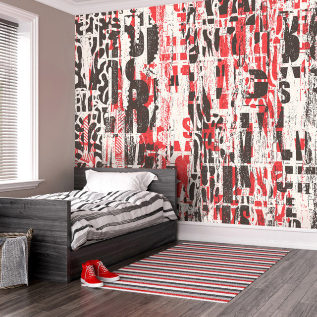 Origin Murals Letterpress Graffiti Red Wall Mural - image 1