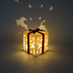 LED Decorative Present White and Red - thumbnail 3