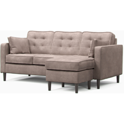 Eden Pewter Chenille 3 Seater Reversible L Shaped Corner Sofa - thumbnail 3