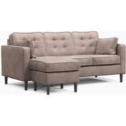Eden Pewter Chenille 3 Seater Reversible L Shaped Corner Sofa - thumbnail 2
