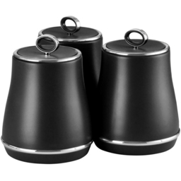Tower Renaissance EEJB286 Black Bread Bin with 3 Piece Canister Set - thumbnail 2