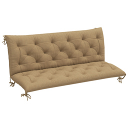 Outsunny Khaki 3 Seater Garden Bench Cushion with Ties 49 x 150cm