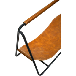 Ivyline Contemporary Hanging Leather Black Log Holder - thumbnail 3