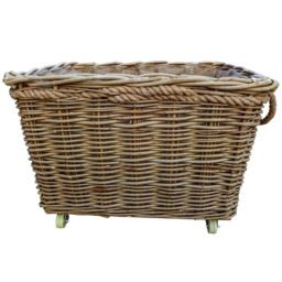 Red Hamper Extra Large Rope Handle Wicker Log Basket