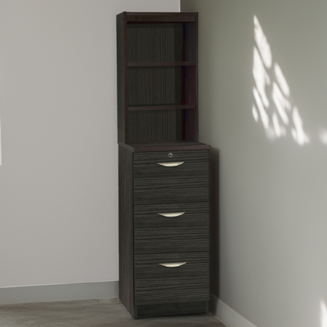 R White Cabinets Black 3 Drawer 3 Shelf Filing Cabinet with Hutch - image 1
