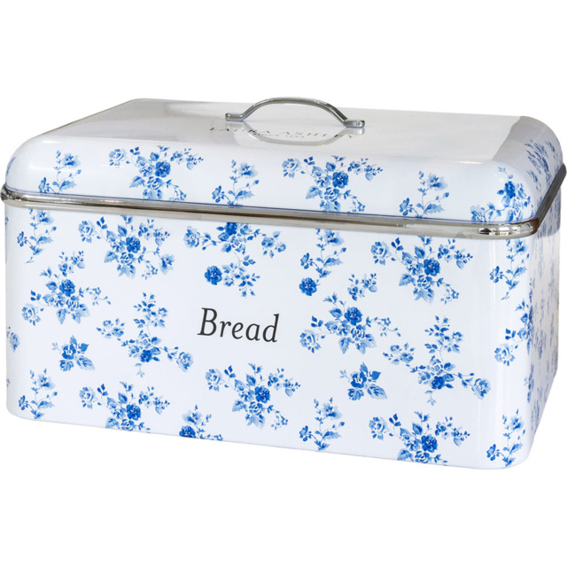 Laura Ashley Cream Floral Bread Bin with Removable Lid - image 1