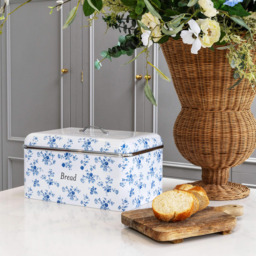 Laura Ashley Cream Floral Bread Bin with Removable Lid - thumbnail 3