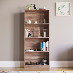 Vida Designs Cambridge 4 Shelf Walnut Large Bookcase - thumbnail 4