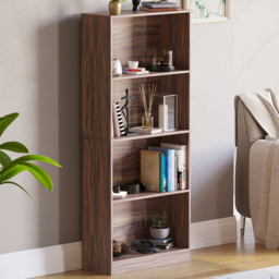Vida Designs Cambridge 4 Shelf Walnut Large Bookcase - thumbnail 1