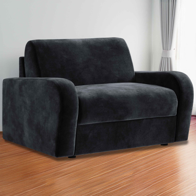 Jay-Be Deco Luxe Velvet Charcoal Snuggler Sofa Bed with e-Sprung Mattress - image 1