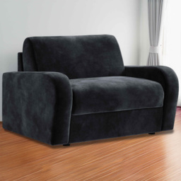 Jay-Be Deco Luxe Velvet Charcoal Snuggler Sofa Bed with e-Sprung Mattress