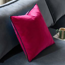 Furn Meridian Velvet Raspberry and Teal Cushion 45 x 45cm - thumbnail 2