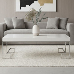 Premier Housewares Allure Chrome Angled Legs Coffee Table