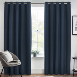 furn. Dawn Blue Textured Blackout Eyelet Curtains 229 x 183cm