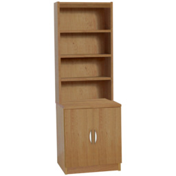 R White Cabinets 2 Door Light Oak Desk Height Cupboard with Hutch - thumbnail 2