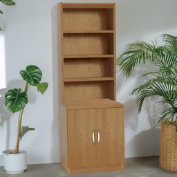 R White Cabinets 2 Door Light Oak Desk Height Cupboard with Hutch