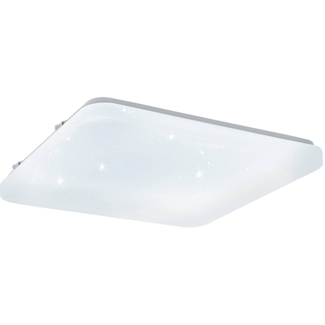 EGLO Frania-S Metal and Plastic Square White Crystal Effect Integrated LED Flush Light - image 1