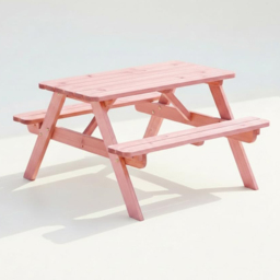 AMATA Ungurs Children's Powder Pink Maxi Wooden Picnic Table - thumbnail 2