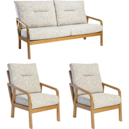 Desser Dubai 5 Seater Light Oak Natural Rattan Farrow Sofa Set - thumbnail 2