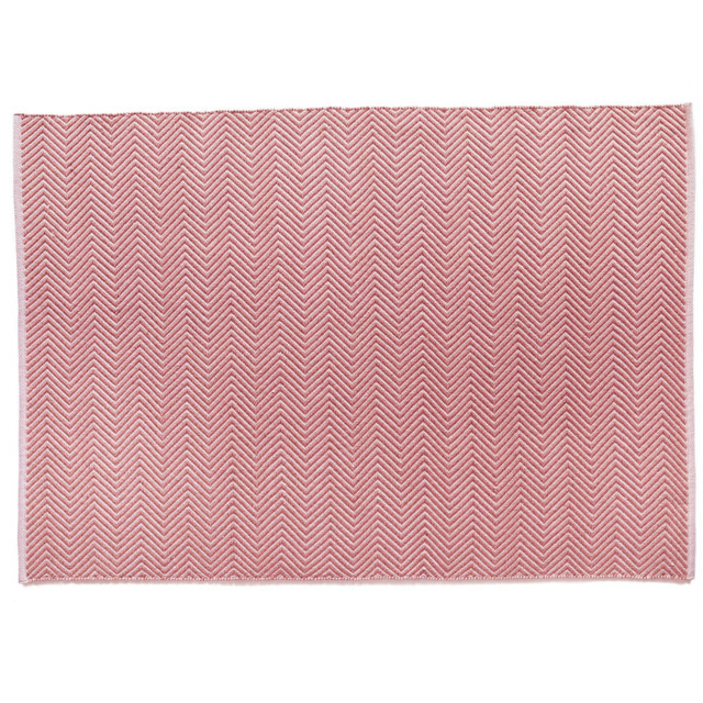 Hug Rug Coral Pink Woven Herringbone Rug 120 x 170cm - image 1