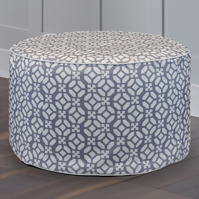 Streetwize Grey Geo Outdoor Pouf Ottoman - image 1