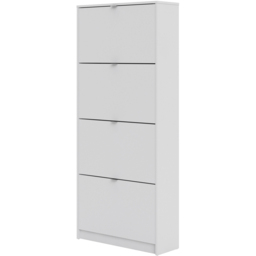 Florence Shoes 4 Flip Door Double Layer White Shoe Storage Cabinet - thumbnail 4