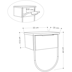 FWStyle Norwolk Single Door Wall Mounted Bedside Table - thumbnail 4