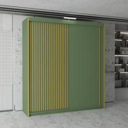 M N Furniture Parrison 2 Door Green Sliding Wardrobe 150cm - thumbnail 3