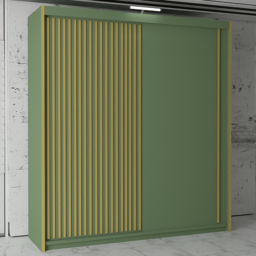 M N Furniture Parrison 2 Door Green Sliding Wardrobe 150cm - thumbnail 1