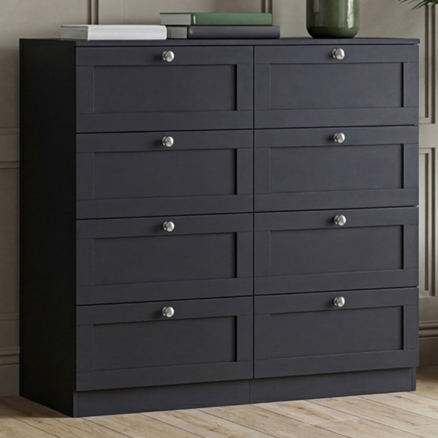 Vida Designs Altino Black 8 Drawer Shaker-Style Chest of Drawers - image 1