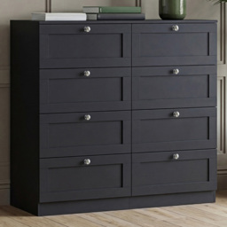 Vida Designs Altino Black 8 Drawer Shaker-Style Chest of Drawers - thumbnail 1