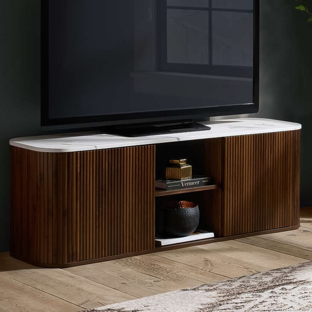 Birlea Kagu Single Door 2 Shelf Walnut Large TV Unit - image 1