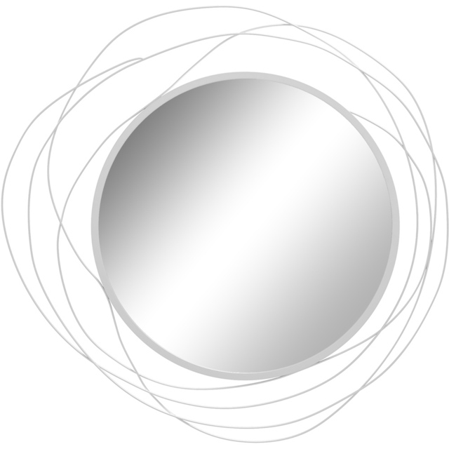 Portland Silver Metal Round Wall Mirror Art 65 x 65cm - image 1