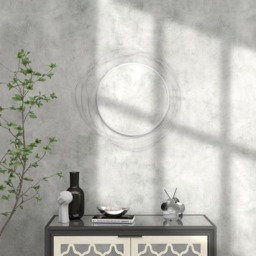 Portland Silver Metal Round Wall Mirror Art 65 x 65cm - thumbnail 3