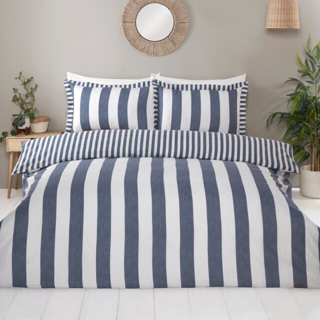 Margate Stripe Blue Single Duvet Set - image 1