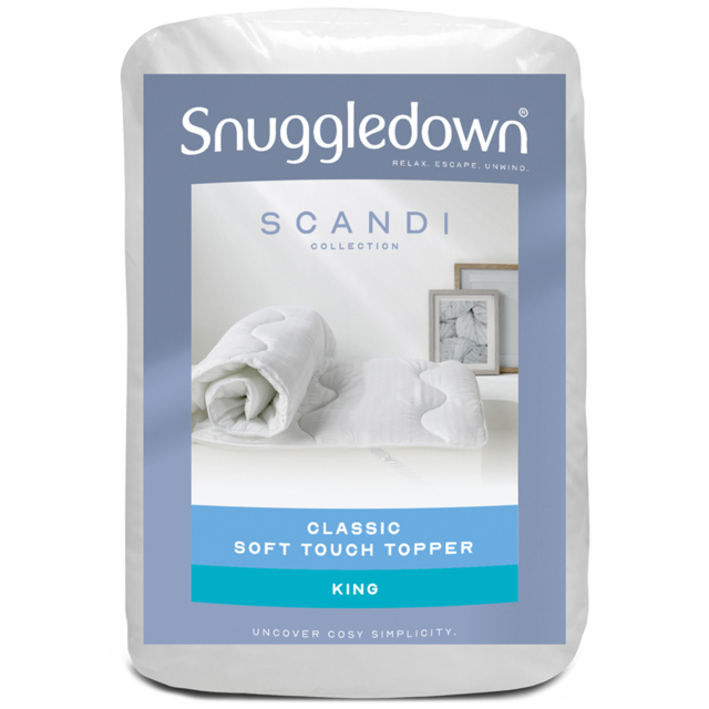 Snuggledown Scandinavian King Size Hollowfibre Medium Support Mattress Topper - image 1