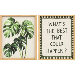 Green Botanical Slogan Canvas 2 Piece - thumbnail 1