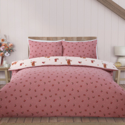Lola Highland Cows Duvet Set Blush King - thumbnail 2