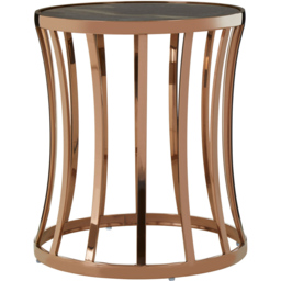 Premier Housewares Tula Rose Gold Finish Round Side Table - thumbnail 2