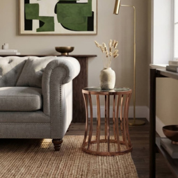 Premier Housewares Tula Rose Gold Finish Round Side Table - thumbnail 4