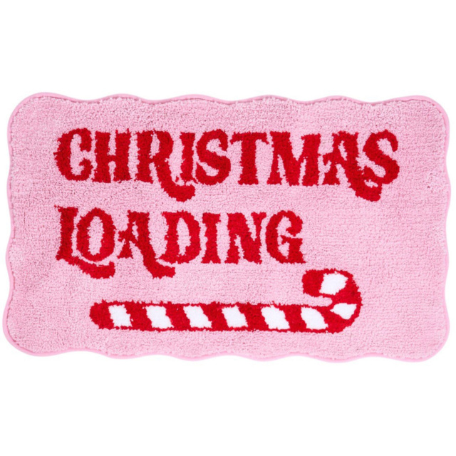 Pink and Red Christmas Loading Bath Mat 45 x 75cm - image 1