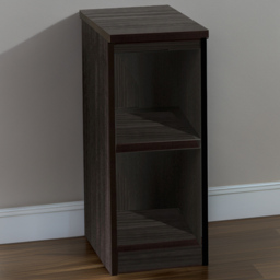 R White Cabinets Black 2 Shelf Narrow Bookcase